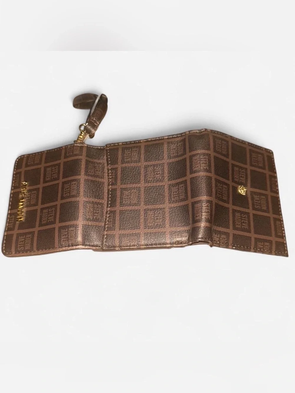 Steve Madden Brown Logo Wrist Strap Wallet